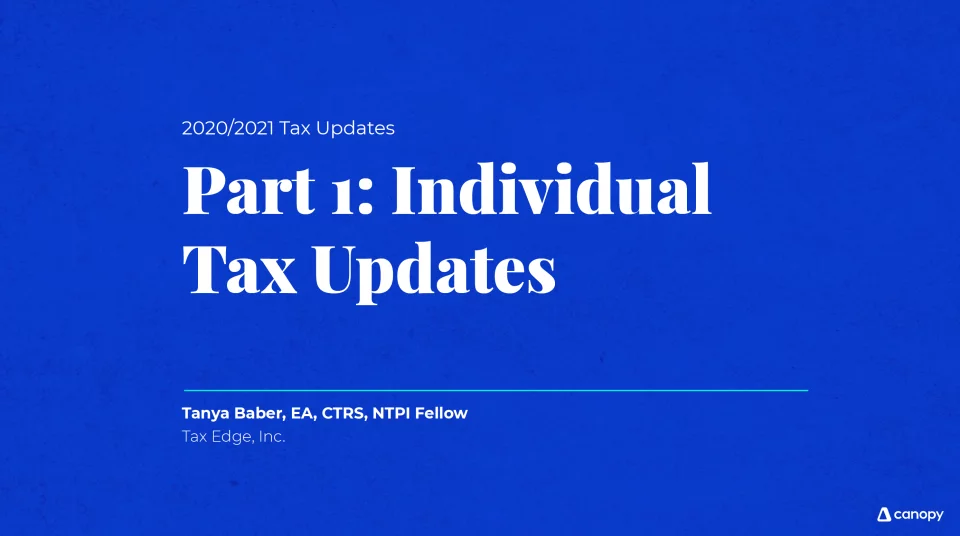 Individuals Tax Updates for 20202021